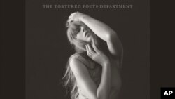 Kouveti nouvo albom Taylor Swift la "The Tortured Poets Department". (Republic Records via AP) 