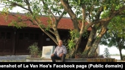 Ảnh chụp ông Lê Văn Hòa ở Ninh Bình, theo trang Facebook cá nhân của ông.