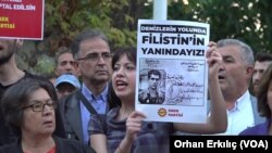 Gaziantep Emek ve Demokrasi Güçleri üyeleri Filistin'e destek için biraraya geldi.