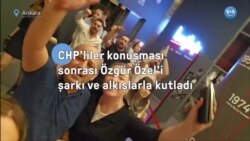 Konuşması sonrası CHP'liler Özgür Özel ve seçim sonuçlarını alkış ve şarkılarla kutladı