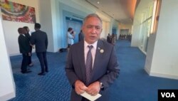 Premye Minis Beliz, Juan Antonio Briceno pale ak VOA Kreyol pandan rankont lide CARICOM yo nan Nassau, Bahamas, 17 Fevriye 2023.