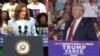 Ảnh phối hợp: Phó Tổng thống Kamala Harris, trái, và cựu Tổng thống Donald Trump.