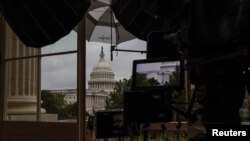 Rain falls on the U.S. Capitol ahead of the final planned public hearing of the U.S. House Select Committee to investigate the January 6 Attack on the U.S. Capitol, on Capitol Hill in Washington, Oct.13, 2022.