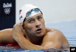 Vận động viên bơi của Mỹ Ryan Lochte tại Thế vận hội Mùa hè 2016 ở Rio de Janeiro, Brazil, ngày 9 tháng 8 năm 2016.