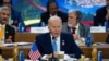 US President Joe Biden speaks during the launch of the Task Force for a Global Alliance Against Hunger and Poverty in Rio de Janeiro, on the sidelines of the G20 Summit, November 18, 2024. (Photo by ERIC LEE / POOL / AFP)