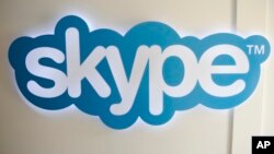 Logo của Skype tại Trụ sở chính của công ty tại Luxembourg.