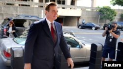 Ông Paul Manafort cựu chủ tịch ban vận động tranh cử của ông Trump đến tòa án liên bang tại Washington D.C ngày 5/6/2018.