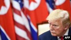 Tổng thống Trump trong cuộc gặp mới nhất với ông Kim tháng Sáu năm nay.