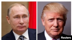 Tổng Thống Nga Vladimir Putin (trái) và TT Mỹ Donald Trump