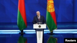 Belarus' President Lukashenko addresses the nation