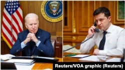 Illustration US and Ukrainian president's Joe Biden and Volodimir Zelensky