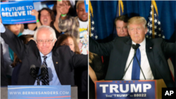 Ứng viên đảng Dân chủ Bernie Sanders và ứng viên đảng Cộng hòa Donald Trump.