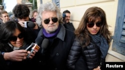 Diễn viên hài trở thành chính trị gia Beppe Grillo, 25/2/2013.