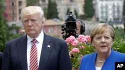 Tổng thống Mỹ Donald Trump và Thủ tướng Đức Angela Merkel 