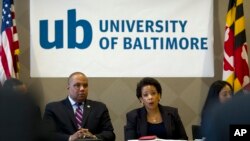 Bộ trưởng Tư pháp Hoa Kỳ Loretta Lynch nói chuyện tại Đại học Baltimore, 5/5/15