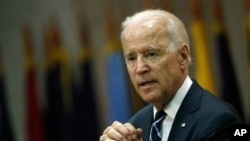 Phó Tổng thống Mỹ Joe Biden phát biểu tại Đại sứ quán Hoa Kỳ ở Brasilia, Thứ Ba 17/6/2014.