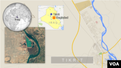 Bản đồ thành phố Tikrit, Iraq.