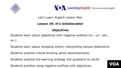 Lesson Plan - Lesson 39 - Let's Learn English