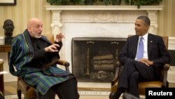 Tổng thống Barack Obama và Tổng thống Afghanistan Hamid Karzai tại Tòa Bạch Ốc, 11/1/2013. (REUTERS/Jason Reed )