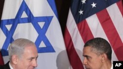 Tổng thống Obama bắt tay Thủ tướng Netanyahu trong 1 cuộc họp song phương ở Liên Hiệp Quốc, 21/9/2011