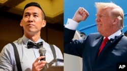 Anh Will Nguyễn và Tổng thống Mỹ Donald Trump. 