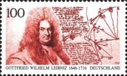 Leibniz trên một con tem Đức phát hành năm 1996.