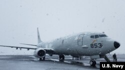 Máy bay do thám P-8A Poseidon của Mỹ đến Keflavik, Iceland, ngày 28/4/2017 để thực tập chống tàu ngầm. 