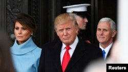 Tổng thống Donald Trump và Đệ nhất Phu nhân Melania Trump tại lễ nhậm chức ngày 20/1/2017. 