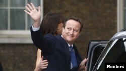 Thủ tướng Anh David Cameron tại số 10 phố Downing trong ngày cuối cùng tại chức 13/7/2016.