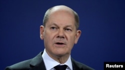 German Chancellor Olaf Scholz holds news conference in Berlin