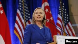 Bộ trưởng Ngoại giao Hoa Kỳ Hillary Clinton tại Singapore ngày 17/11/2012.