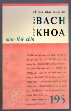 Hình bìa Bách Khoa số 195 (15/2/1965), với một tên mới Bách Khoa Thời Đại.