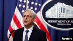 Bộ trưởng Tư pháp Mỹ Merrick Garland thông báo bổ nhiệm Jack Smith làm công tố viên đặc biệt cho các cuộc điều tra về hành động của cựu Tổng thống Donald Trump, trong phòng họp báo của Bộ Tư pháp Mỹ ở Washington, Mỹ, ngày 18 tháng 11 năm 2022.