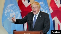 Thủ tướng Anh Boris Johnson tại LHQ hồi tháng Chín.