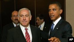 Tổng thống Hoa Kỳ Barack Obama và Thủ tướng Israel Benjamin Netanyahu tại Jerusalem, ngày 23/7/2008 