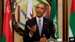 Tổng thống Hoa Kỳ Barack Obama tại cuộc họp báo ở Riyadh, Ả Rập Xê-út, ngày 21/4/2016.