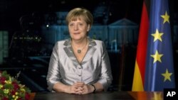 Thủ tướng Đức Angela Merkel đọc bài diễn văn hàng năm, ở thủ đô Berlin, Đức 30/12/12