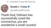 Hình ảnh đoạn tweet tờ Kinh tế và Đô thị nói là của Tổng thống Trump.