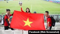 Người đẹp Nguyễn Ngọc Nữ tại World Cup ở Nga. 