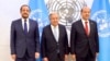 BM Genel Sekreteri Guterres New York'ta KKTC Cumhurbaşkanı Tatar (sağda) ve Güney Kıbrıs Rum Yönetimi Cumhurbaşkanı Hristodulidis (solda) ile biraraya geldi. 