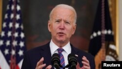 2 Nisan 2021 - ABD Başkanı Joe Biden, Mart ayı istihdam artışıyla ilgili Beyaz Saray'da gazeteciler önünde konuştu