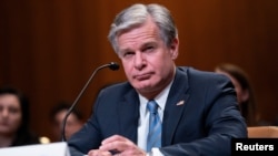 FBI Director Christopher Wray testifies before a Senate Appropriations Commerce, Justice, Science, and Related Agencies Subcommittee, in Washington, D.C.