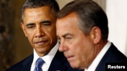 Tổng thống Hoa Kỳ Barack Obama (trái) và Chủ tịch Hạ viện John Boehner