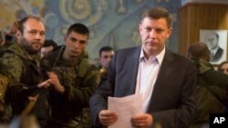 Quyền thủ tướng của 'Cộng hòa Nhân dân Donetsk' Alexander Zakharchenko chiếm khoảng 79% phiếu trong cuộc đầu phiếu.