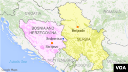 Bản đồ khu vực Serbia.