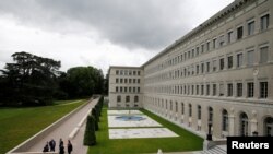 Trụ sở chính của Tổ chức Thương mại Thế giới (WTO) ở Geneva, Thụy Sĩ.