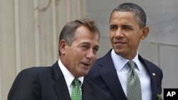 Tổng thống Hoa Kỳ Barack Obama và Chủ tịch Hạ viện John Boehner.