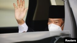 Thủ tướng Malaysian Muhyiddin Yassin đến hoàng cung diện kiến Quốc vương ở Kuala Lumpur, Malaysia, ngày 16/8/2021.