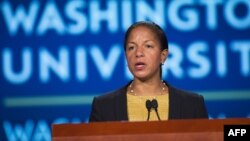 Cố vấn an ninh quốc gia Mỹ Susan Rice trong một cuộc hội thảo về quan hệ Mỹ - Trung tại Washington, D.C., ngày 21/9/2015.