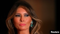 First Lady Melania Trump and U.S. President Donald Trump (not pictured) attend the 60th Annual Red Cross Gala at Mar-a-Lago club in Palm Beach, Florida, Feb. 4, 2017.